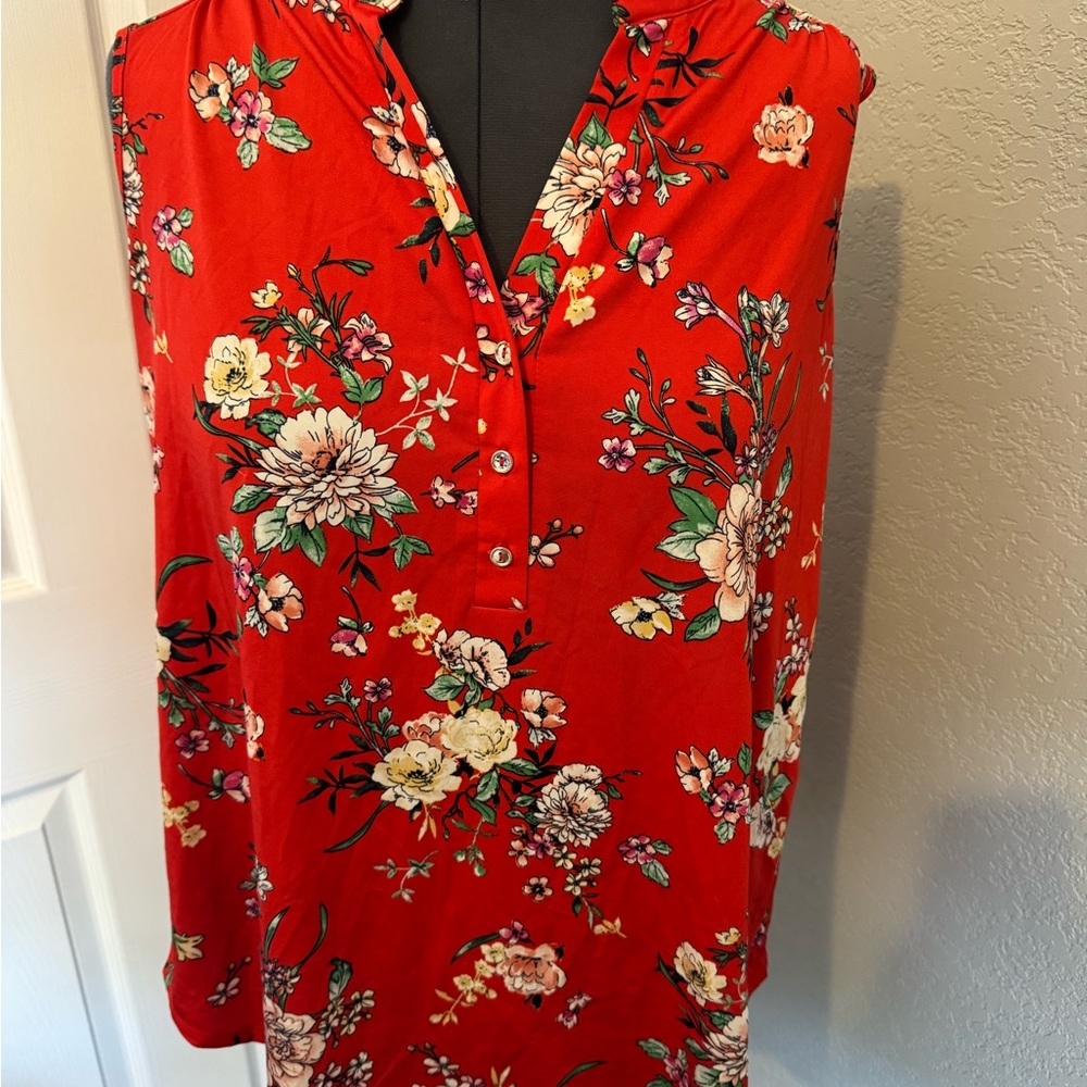 Red Floral Tank